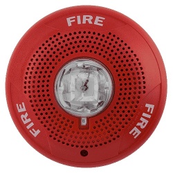 System Sensor Sirena con Luz Estroboscópica, Luz Blanca, Rojo 