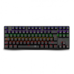 Teclado Gamer T-Dagger Bora Rainbow T-TGK313 TKL RGB, Teclado Mecánico, Switch Red, Alámbrico, Negro (Español) 