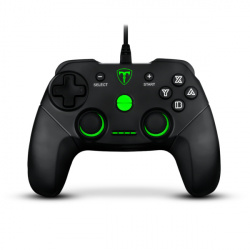 T-Dagger Gamepad Aries T-TGP500, Alámbrico, USB-A, Negro/Verde para PC/PS3/N-Switch 