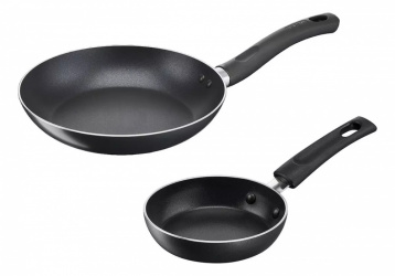 T-Fal Juego de Sartenes Inicia, 18/30cm, Antiadherente, Aluminio, 2 Piezas, Negro 