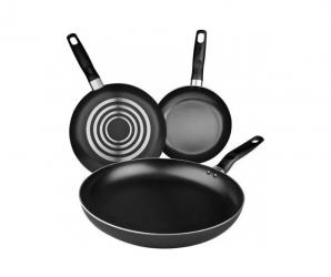 T-Fal Juego de Sartenes Inicia, 20/24/30cm Antiadherente, 3 Piezas, Negro 