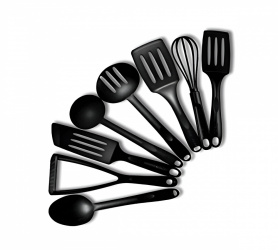 T-Fal Juego de Utensilios Bienvenue, 8 Piezas, Negro 