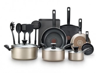 T-Fal Batería de Cocina Culinare Champagne, Aluminio, Antiadherente, 16 Piezas 