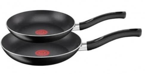 T-Fal Juego de Sartenes Easy Care, 20/24cm, Antiadherente, 2 Piezas, Negro 