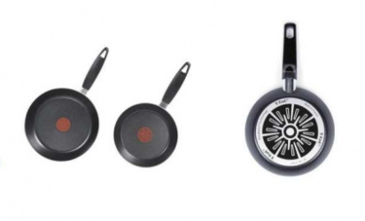 T-Fal Juego de Sartenes Simplicity, 2 Sartenes, Antiadherente, Negro 