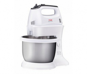 T-Fal Batidora de Pedestal HT3121MX, 300W, 5 Velocidades, Plata/Blanco 