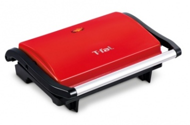 T-Fal Parilla Panini SW3315MX, 850W, Rojo/Negro 