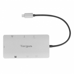 Targus Docking Station DOCK423TT USB C, 2x USB, 1x USB C, 1x RJ-45, 2x HDMI, 1x SD, Plata 