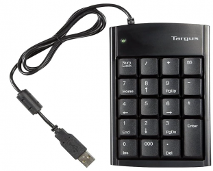Targus Teclado Numérico Ultra Mini, USB, Negro 