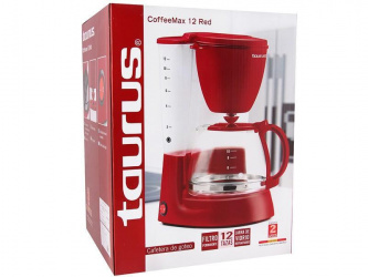 Taurus Cafetera Coffeemax, 12 Tazas, 1.2 Litros, Rojo 