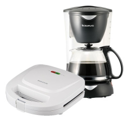 Taurus Cafetera Coffeemax, 6 Tazas, Negro ― incluye Sandwichera Lanche Max 