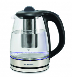 Taurus Hervidor de Agua Wonder, 1.8 Litros, 1000W, Negro/Metalico 