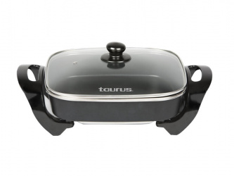 Taurus Sartén Eléctrico Odiseo, 1500W, Antiadherente, Negro 