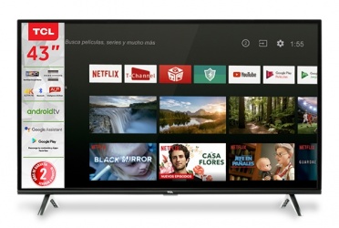 TCL Smart TV LED Android A423 43'', 4K Ultra HD, Negro 
