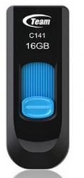 Memoria USB Team Group C141, 16GB, USB 2.0, Negro/Azul 