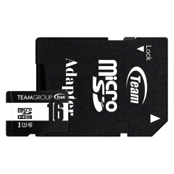 Memoria Flash Team Group TUSDH16GCL10U02, 16GB MicroSDHC USH-I Clase 10, con Adaptador 