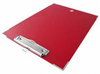 Techmakro Tabla de Cartón/PVC con Agarrapapeles, Tamaño Carta, Rojo 