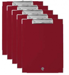 Techmakro Tabla de Cartón/PVC con Agarrapapeles, Tamaño A4, Rojo 