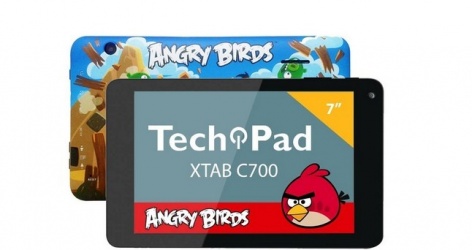 Tablet TechPad Xtab C700 7'', 8GB, 800 x 480 Pixeles, Android 4.4, WLAN, Diseño Angry Birds 