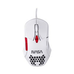 Mouse Gamer TechZone Óptico NASA NS-GM04, Alámbrico, USB, 6000DPI, Blanco/Rojo 