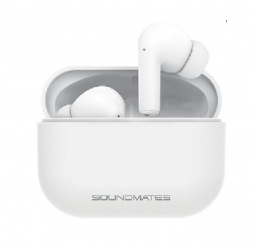 Techzone Audífonos Intrauriculares con Micrófono Soundmate V2, Inalámbrico, Bluetooth, Blanco 