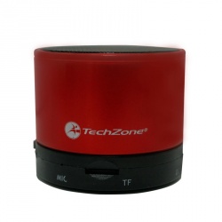 TechZone Bocina Portátil TZ15SPBT, Bluetooth, Inalámbrico, MicroSD, Rojo 