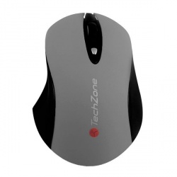 Mouse TechZone Óptico, RF Inalámbrico, 1600DPI, Negro/Gris 