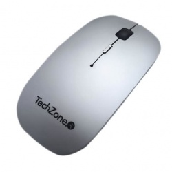 Mouse TechZone Láser TZ18MOUINAMP-PL, Inalámbrico, USB, 1600DPI, Plata- incluye Mousepad 
