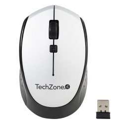 Mouse Ergonómico TechZone Óptico TZ19MOU01-INA, Inalámbrico, USB, 1600DPI, Negro/Plata 