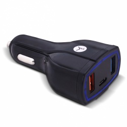 TechZone Cargador para Auto TZBALQ01, 5V, 2x USB A, 1x USB C, Negro 