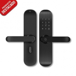 TechZone Cerradura Inteligente con Teclado y Lector de Huella Digital, Negro 