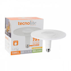 Tecnolite Foco Circular LED Etamin II, Luz Suave Cálida, Base E27, 10.5W, 1000 Lúmenes, Blanco 
