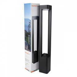 Tecnolite Lámpara LED de Piso Polis II, Exteriores, Luz Suave Cálida, 10W, 360 Lúmenes, Negro, para Casa 