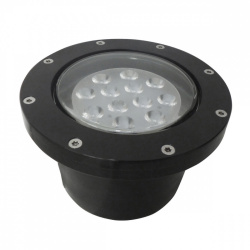 Tecnolite Lámpara LED de Piso Empotrable Cuenca IV, Exteriores, Luz Suave Cálida, 12W, 900 Lúmenes, Negro/Gris, para Zona Costera 