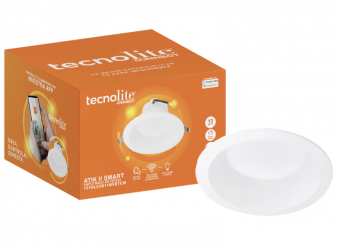 Tecnolite Lámpara LED Inteligente para Techo Atik II, Regulable, Interiores, WiFi, Luz Cálida/Fría, 13W, 910 Lúmenes, Blanco, para Casa 