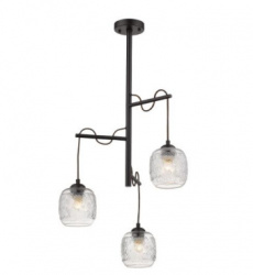 Tecnolite Lámpara Colgante de Cristal Fulu II, Interiores, hasta 180W, Base E27, Negro, para Casa/Iluminación Comercial - No Incluye Foco 