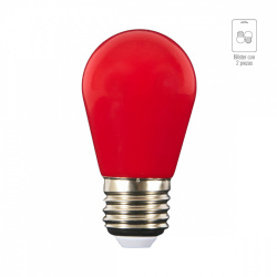 Tecnolite Kit Foco LED, Luz Roja, Base E27, 1W, Rojo - 2 Piezas 