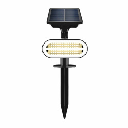 Tecnolite Lámpara Solar LED con Estaca Zolbene III, Exteriores, Luz Cálida Brillante, 1.6W, 130 Lúmenes, Negro 
