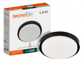 Tecnolite Lámpara LED Plafon para Techo Anser, Interiores, Luz Suave Cálida, 24W, 1400 Lúmenes, Negro, para Casa 