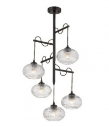 Tecnolite Lámpara Colgante de Cristal Diadem IV, Interiores, hasta 300W, Base E27, Negro, para Casa/Iluminación Comercial - No Incluye Foco 