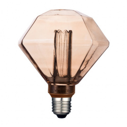Tecnolite Foco Vintage Regulable LED Diamond, Luz Suave Cálida, Base E27, 3.5W, 120 Lúmenes, Ámbar 