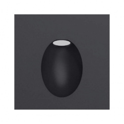 Tecnolite Lámpara LED para Pared Empotrable Cynara, Interiores, Luz Suave Cálida, 3W, 125 Lúmenes, Negro, para Casa 