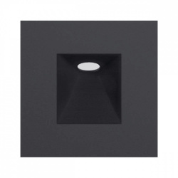 Tecnolite Lámpara LED para Pared Empotrable Cyrano, Interiores, Luz Suave Cálida, 3W, 125 Lúmenes, Negro, para Casa 