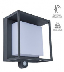 Tecnolite Lámpara Solar LED para Pared Ofelia, Exteriores, Luz Cálida, 3W, 300 Lúmenes, Gris 