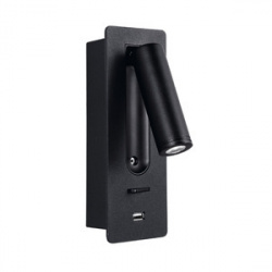 Tecnolite Lámpara de Lectura LED para Pared Lectio, Interiores, Luz Cálida, 3.5W, 160 Lúmenes, Negro, para Casa 