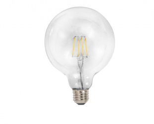 Tecnolite Foco LED G125 Globo, Luz Cálida, Base E27, 4.5W, 1350 Lúmenes, Transparente, Equivale a un Foco Tradicional de 40W 