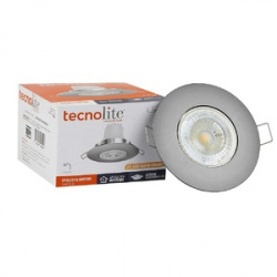 Tecnolite Lámpara LED Downlight para Techo Empotrable Naos II, Interiores, Luz Suave Cálida, 5.5W, Satinado, para Casa 