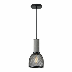 Tecnolite Lámpara Colgante ALPHER, Interiores, máx. 60W, Base E27, Negro/Gris, para Casa - No Incluye Foco 