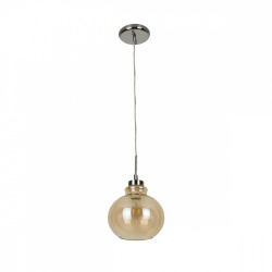 Tecnolite Lámpara Colgante de Cristal Minerva, Interiores, hasta 60W, Base E27, Café/Cromo, para Casa/Iluminación Comercial - No Incluye Foco 