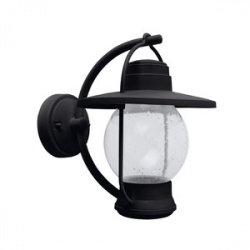 Tecnolite Lámpara Farol para Pared Aquarius, Exteriores, máx. 60W, Base E27, Negro, para Casa - No Incluye Foco 